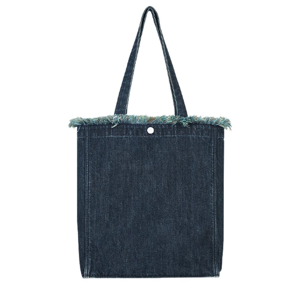 Brand New with Tag - Forest-Inspired Green Fringe Boho Denim Tote Bag